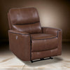 Lima Power Recliner Chair Brown Faux Leather USB Port Foam Cushions By Casagear Home BM319108