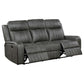 Josen Manual Recliner Sofa Gray Faux Leather Foam Cushions 81 Inch By Casagear Home BM319109