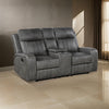 Josen Manual Recliner Loveseat Gray Faux Leather Foam Cushions 71 Inch By Casagear Home BM319110