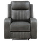 Josen Manual Recliner Chair Gray Faux Leather Cushioned Stitched Details By Casagear Home BM319111