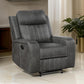 Josen Manual Recliner Chair Gray Faux Leather Cushioned Stitched Details By Casagear Home BM319111