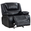 Mila Manual Glider Recliner Chair Black Faux Leather Pillow Top Arms By Casagear Home BM319117