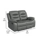 Ursula Manual Recliner Loveseat Dark Gray Microfiber Leather 60 Inch By Casagear Home BM319119