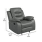 Ursula Manual Glider Recliner Chair Dark Gray Microfiber Leather Tufted By Casagear Home BM319120