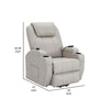 Sania Power Lift Recliner Chair Beige Faux Leather Cup Holders Massage By Casagear Home BM319121