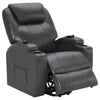 Sania Power Lift Recliner Chair Gray Faux Leather Cup Holders Massage By Casagear Home BM319122