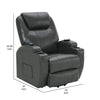 Sania Power Lift Recliner Chair Gray Faux Leather Cup Holders Massage By Casagear Home BM319122