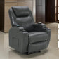 Sania Power Lift Recliner Chair Gray Faux Leather Cup Holders Massage By Casagear Home BM319122