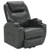 Sania Power Lift Recliner Chair, Gray Faux Leather, Cup Holders, Massage By Casagear Home