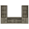 TV Entertainment Console with 2 Media Tower, 8 Compartments, Driftwood Gray By Casagear Home