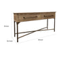 Bera 55 Inch Sofa Console Table Cross Metal Base 2 Drawers Brown Wood By Casagear Home BM319134