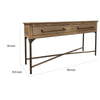 Bera 55 Inch Sofa Console Table Cross Metal Base 2 Drawers Brown Wood By Casagear Home BM319134