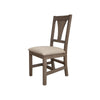 Tren Side Dining Chair Set of 2 Cutout Back Soft Gray Padded Seat Brown By Casagear Home BM319140