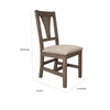 Tren Side Dining Chair Set of 2 Cutout Back Soft Gray Padded Seat Brown By Casagear Home BM319140