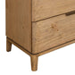 Rosy Tall Dresser Chest 4 Drawers Sleek Cutout Handles Brown Pine Wood By Casagear Home BM319141