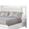 Moy King Size Bed LED White Upholstered Headboard Footboard Storage By Casagear Home BM319150