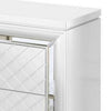 Moy Modern Nightstand 2 Drawers Crystal Knobs Mirror Accent White By Casagear Home BM319151