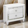 Moy Modern Nightstand 2 Drawers Crystal Knobs Mirror Accent White By Casagear Home BM319151