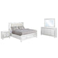 Moy 4pc Queen Bed and Bedroom Set, LED Mirror, Nightstand, Dresser, White By Casagear Home