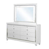 Moy 4pc King Bed and Bedroom Set LED Mirror Nightstand and Dresser White By Casagear Home BM319154