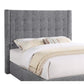 Lyn Queen Size Platform Bed Wingback Headboard Gray Tweed Upholstery By Casagear Home BM319164