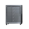 Seri Tall Dresser Chest with 5 Drawers Diamond Pattern Charcoal Gray By Casagear Home BM319168