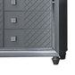 Seri Tall Dresser Chest with 5 Drawers Diamond Pattern Charcoal Gray By Casagear Home BM319168