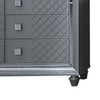 Seri Tall Dresser Chest with 5 Drawers Diamond Pattern Charcoal Gray By Casagear Home BM319168