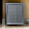 Seri Tall Dresser Chest with 5 Drawers Diamond Pattern Charcoal Gray By Casagear Home BM319168