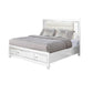 Seri Queen Bed with Storage Channel Tufted White Upholstery LED Light By Casagear Home BM319169