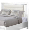 Seri Queen Bed with Storage Channel Tufted White Upholstery LED Light By Casagear Home BM319169