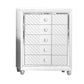 Seri Tall Dresser Chest with 5 Drawers, Diamond Pattern, White Solid Wood By Casagear Home