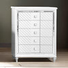 Seri Tall Dresser Chest with 5 Drawers Diamond Pattern White Solid Wood By Casagear Home BM319172