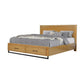 Larie King Size Bed with Storage Black Metal Legs Rustic Light Oak Brown By Casagear Home BM319174