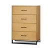 Larie Tall Dresser Chest with 4 Drawers Bar Handles Light Oak Brown By Casagear Home BM319177