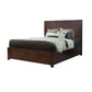 Wane Queen Size Bed Footboard Storage Metal Handles Dark Walnut Brown By Casagear Home BM319178