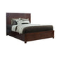 Wane Queen Size Bed, Footboard Storage, Metal Handles, Dark Walnut Brown By Casagear Home