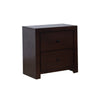 Wane Nightstand with 2 Drawers, 16 Inch, Metal Knobs, Walnut Wood Finish By Casagear Home