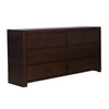 Wane Wide Dresser Chest 6 Drawers Metal Handles Dark Walnut Brown Wood By Casagear Home BM319181