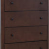 Wane Tall Dresser Chest 4 Drawers Metal Handles Dark Walnut Brown Wood By Casagear Home BM319182