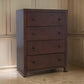 Wane Tall Dresser Chest 4 Drawers Metal Handles Dark Walnut Brown Wood By Casagear Home BM319182