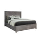 Wane Queen Size Bed, Footboard Storage, Metal Handles, Gray Wood Finish By Casagear Home