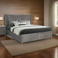 Wane King Size Bed Footboard Storage Metal Handles Gray Wood Finish By Casagear Home BM319184