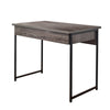 Fein Office Desk, 39 Inch Gray Rectangular Wood Top, Black Metal Frame By Casagear Home