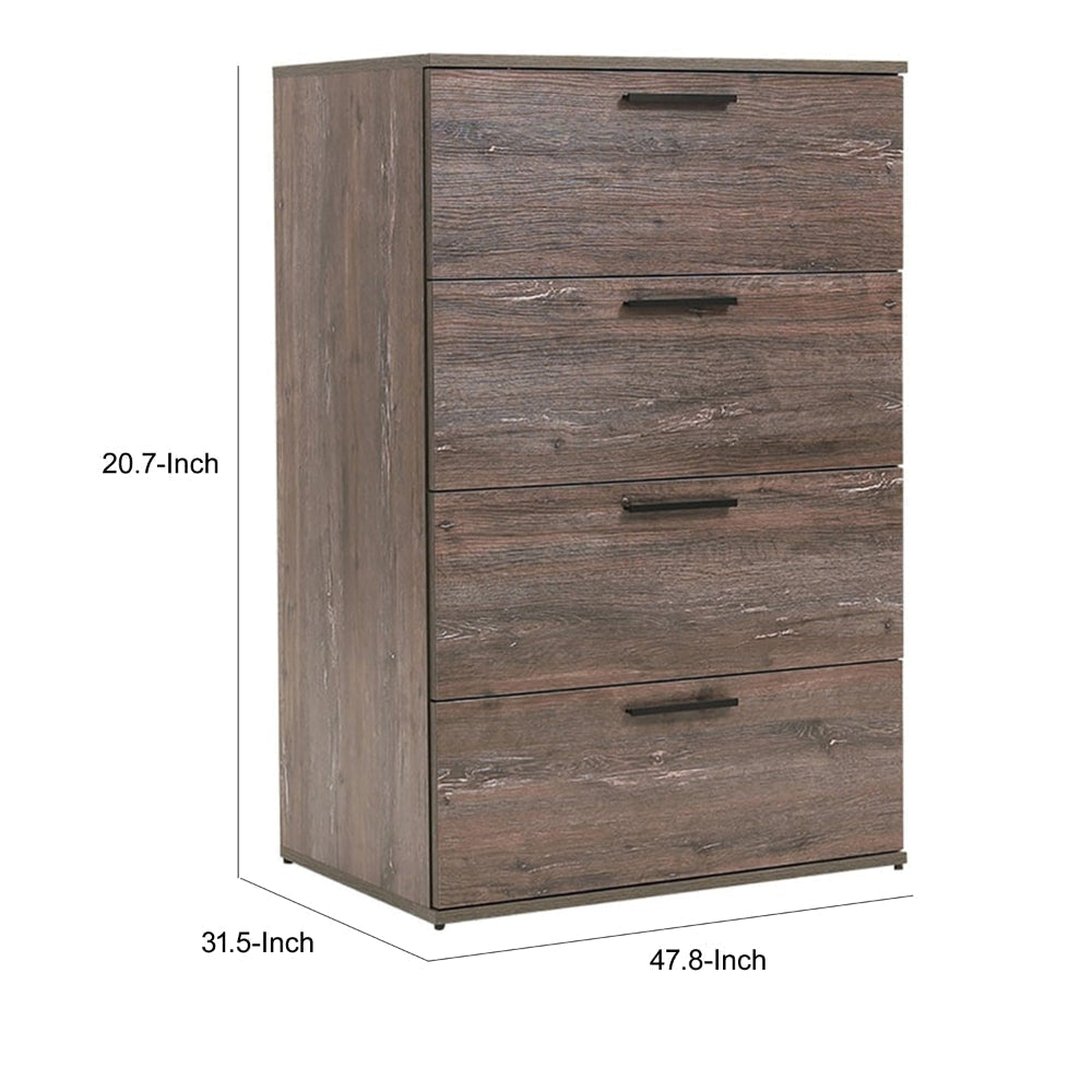 Levy Tall Dresser Chest 4 Jumbo Drawers Farmhouse Rustic Gray Wood Finish By Casagear Home BM319200