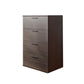 Levy Tall Dresser Chest 4 Jumbo Drawers Farmhouse Dark Brown Wood Finish By Casagear Home BM319201