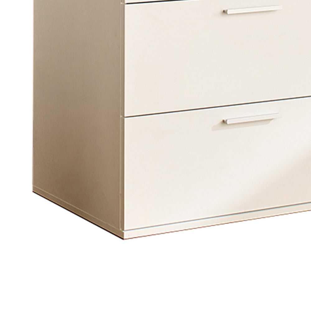 Levy Tall Dresser Chest 4 Jumbo Drawers Farmhouse White Wood Finish By Casagear Home BM319202