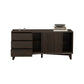 Keay 60 Inch TV Entertainment Console Sliding Doors 3 Drawers Brown By Casagear Home BM319205