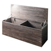 Lean Storage Bench Chest with Safety Hinges Lift Top Farmhouse Gray Wood By Casagear Home BM319207