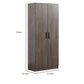 Jiaa Shoe Cabinet with 6 Shelves 2 Doors Stable Plinth Base Rustic Gray By Casagear Home BM319210